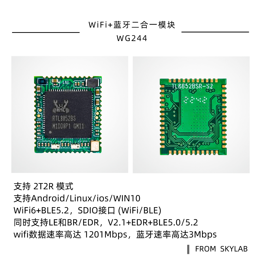 SDIO wifi6模块WG244可以实现哪些功能，SDIO接口wifi蓝牙二合一模块应用场景